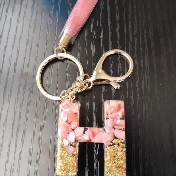Pink and Gold Key Holder with Tassel - Picture 4 of 7